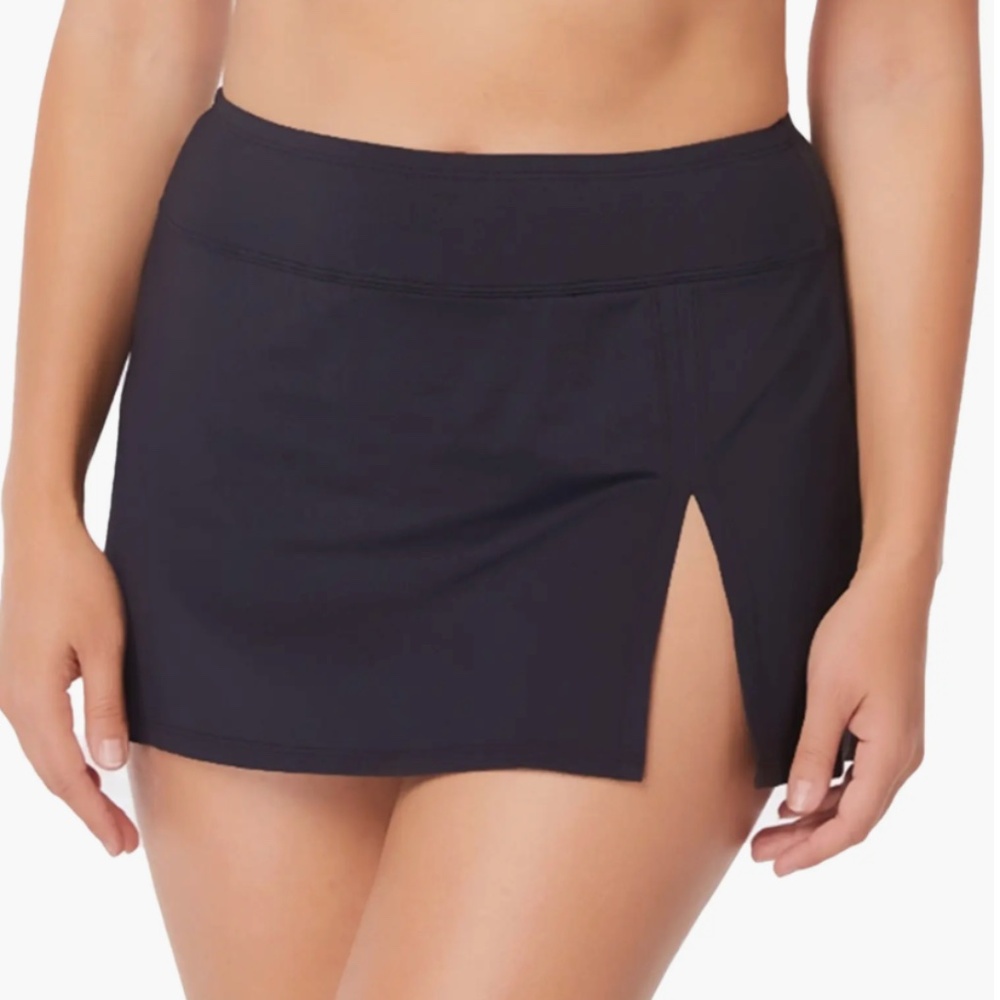 Bleu Rod Beattie Ring Me Up Black High Waist Skirted Bikini Bottom Skirt 22W